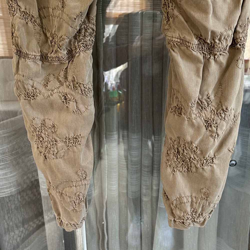 Soft surroundings Green-Taupe Embroidered Cargo Pants - Picture 10 of 12